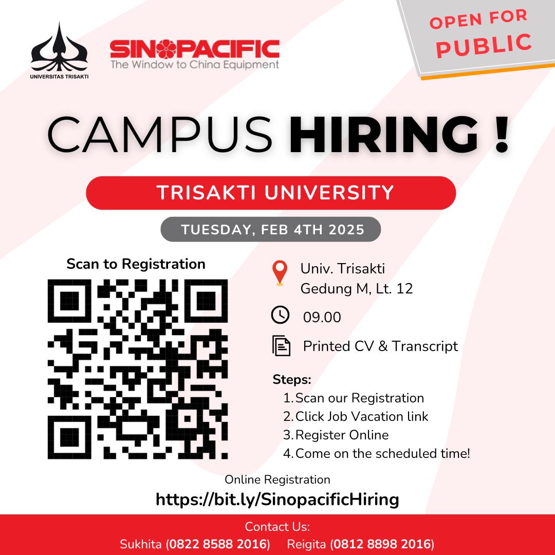 Campus Hiring PT Sinopacific Peralatan Indonusa