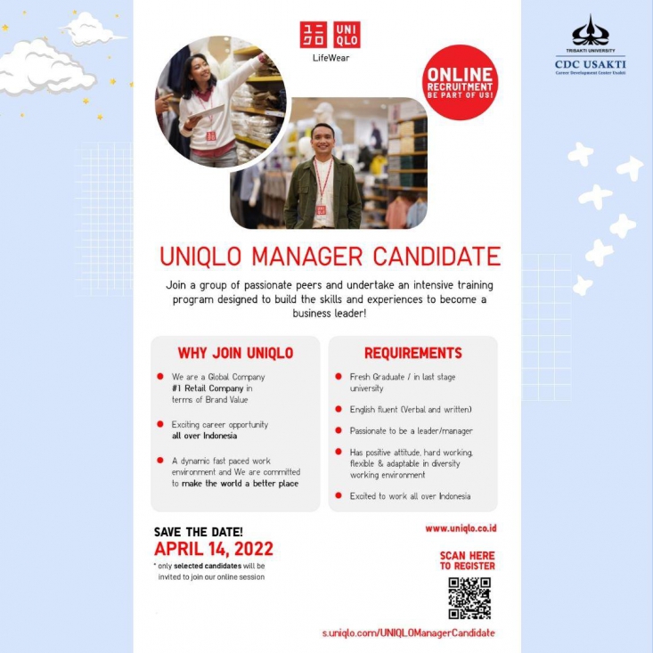 Online Recruitment for UNIQLO Candidate Manager!